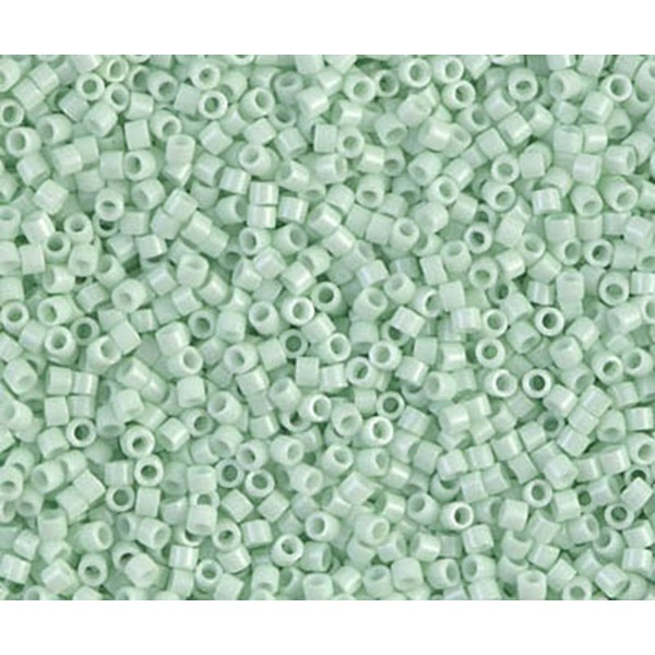 5g Opaque, un peu de Menthe Delica 11/0 Verre Vert Japonais en Perles de rocaille Miyuki Db-1496 Cyl - Photo n°1