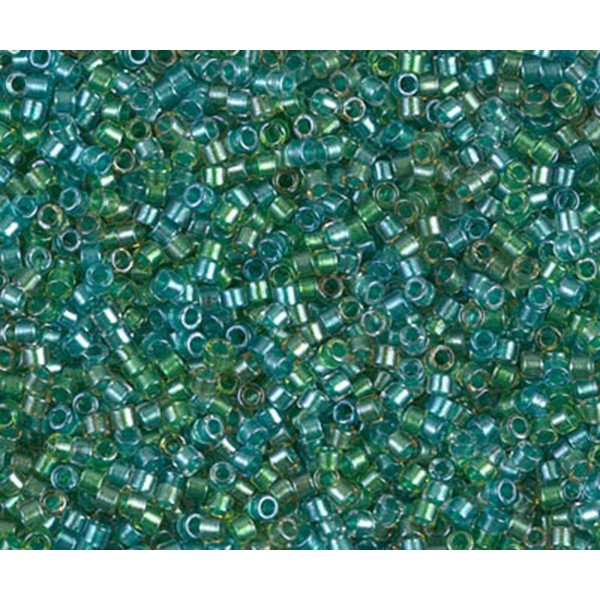 5g Doublée Aqua Teal Mélange Delica 11/0 en Verre bleu Turquoise Vert Japonais en Perles de rocaille - Photo n°1