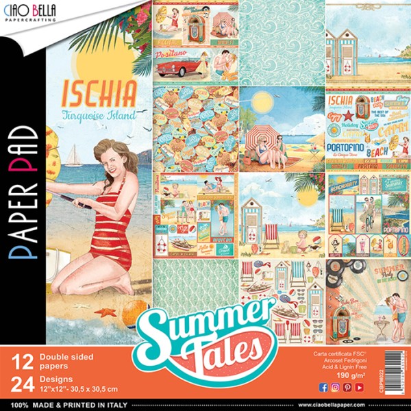 Papier scrapbooking Ciao Bella - Summer Tales - 30,5 x 30,5 cm - 12 feuilles - Photo n°1