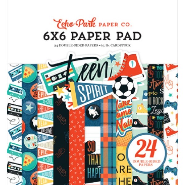 Papier scrapbooking  Echo Park - Teen Spirit - 15 x15 cm - 24 feuilles - Photo n°1