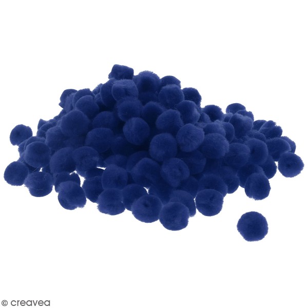 Lot de pompons 15 mm - Bleu - Environ 200 pcs - Photo n°1