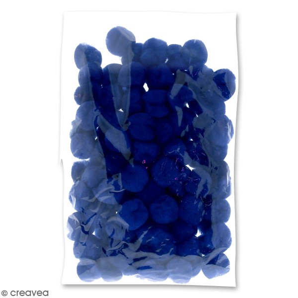 Lot de pompons 30 mm - Bleu - Environ 100 pcs - Photo n°2