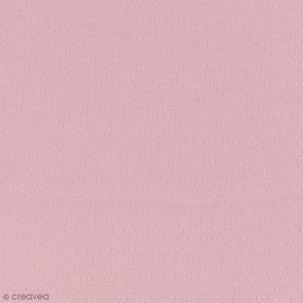 Tissu Jersey ajouré 100% coton - Rose - Largeur 160 cm - Par 10 cm (sur mesure) - Photo n°1