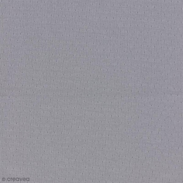 Tissu Jersey ajouré 100% coton - Gris - Largeur 160 cm - Par 10 cm (sur mesure) - Photo n°1