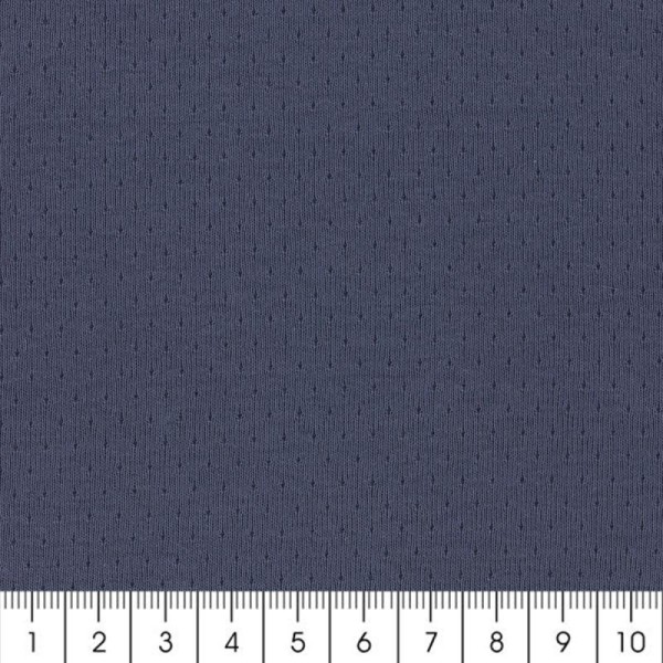 Tissu Jersey ajouré 100% coton - Noir encre - Largeur 160 cm - Par 10 cm (sur mesure) - Photo n°2