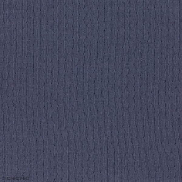 Tissu Jersey ajouré 100% coton - Noir encre - Largeur 160 cm - Par 10 cm (sur mesure) - Photo n°1