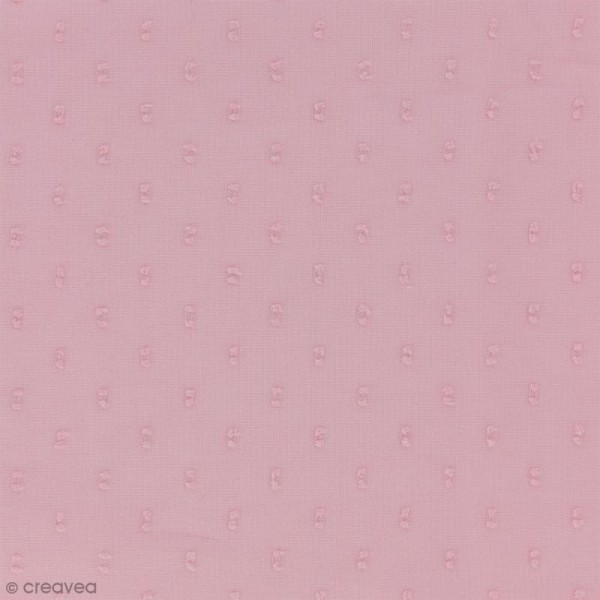 Tissu Plumetis 100% coton - Rose - Largeur 150 cm - Par 10 cm (sur mesure) - Photo n°1