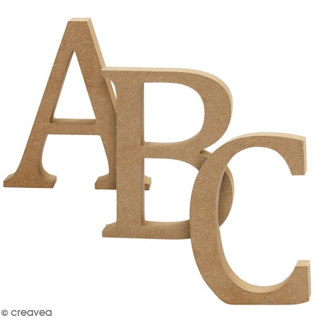 Lettre majuscule en bois à poser - 8 cm