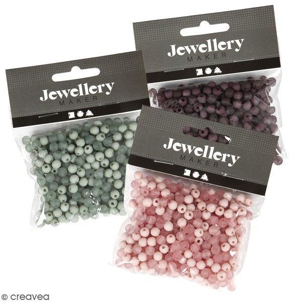 Perles en plastique - 6 mm - environ 150 pcs - Photo n°1