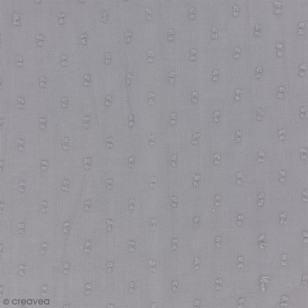 Tissu Plumetis - 100% Coton - Gris - Par 10 cm (sur mesure) - Photo n°1
