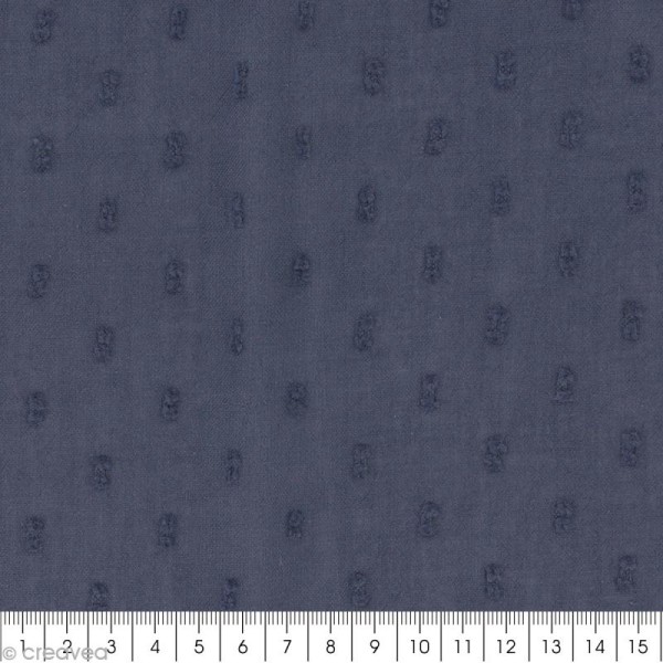 Tissu Plumetis - 100% Coton - Gris encre - Par 10 cm (sur mesure) - Photo n°2