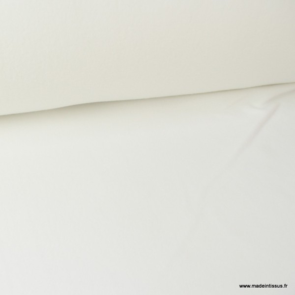 Tissu Micro polaire Blanc - Oeko tex - Photo n°2
