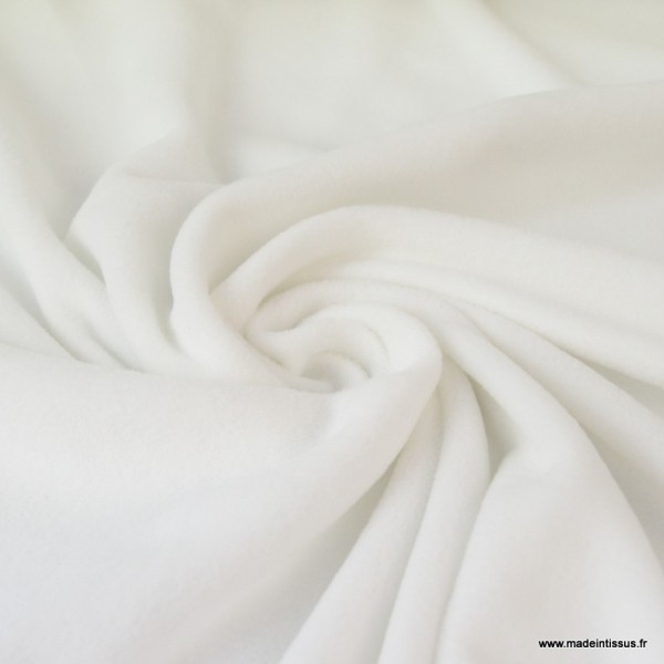 Tissu Micro polaire Blanc - Oeko tex - Photo n°3