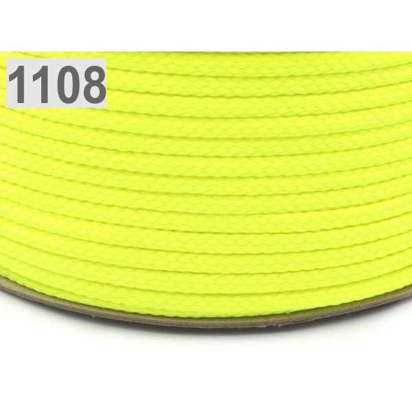 100m 1108 Jaune Néon Polyester Cordon de Pes Ø4mm, de la Cire de la Chaîne, Cordon de Perles, Cordon - Photo n°1