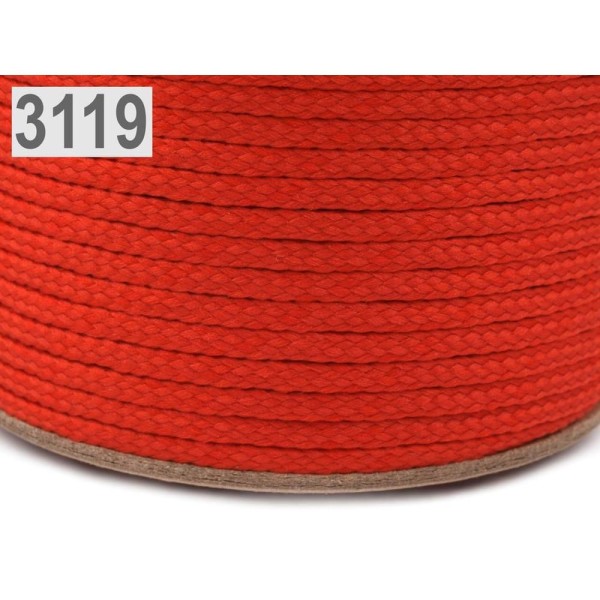 100m 3119 Rouge Polyester Cordon de Pes Ø4mm, de la Corde de l'Artisanat, de la Cire de la Chaîne, C - Photo n°1