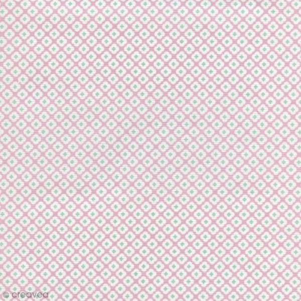 Tissu Tormentille - Rose glacé - Percale de coton - Par 10 cm (sur mesure) - Photo n°1