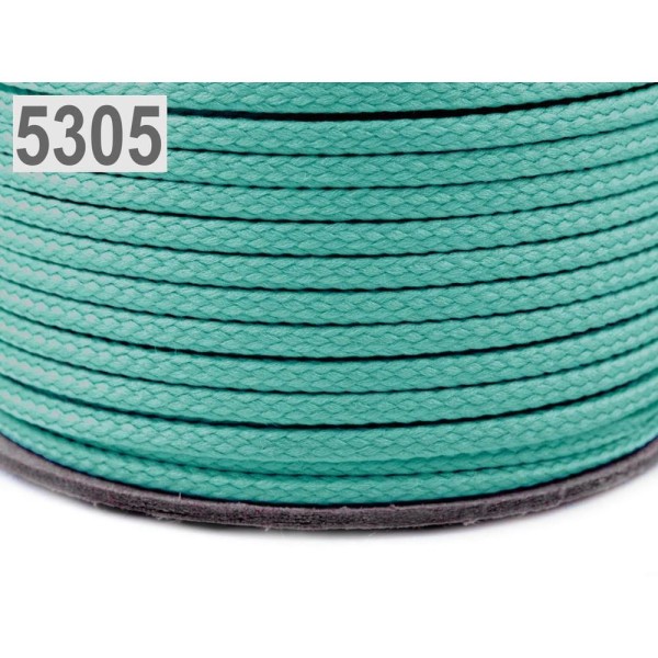 100m 5305 Lumière Turquoise Polyester Cordon de Pes Ø4mm, de la Cire de la Chaîne, Cordon de Perles, - Photo n°1