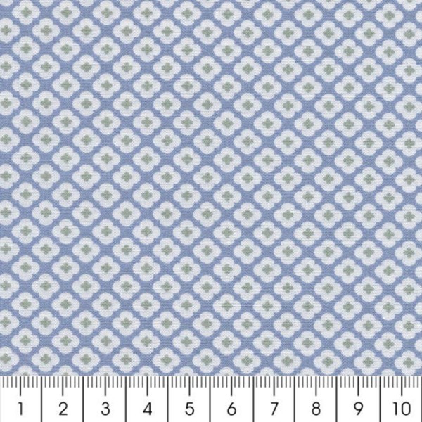 Tissu Tormentille - Bleu glacé - Percale de coton - Par 10 cm (sur mesure) - Photo n°2