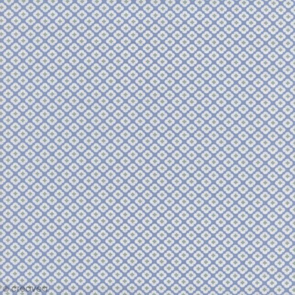 Tissu Tormentille - Bleu glacé - Percale de coton - Par 10 cm (sur mesure) - Photo n°1