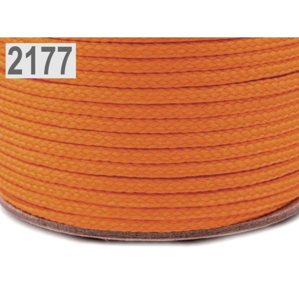 100m 2177 Orange Polyester Cordon de Pes Ø4mm, de la Cire de la Chaîne, Cordon de Perles, Cordon Pol - Photo n°1