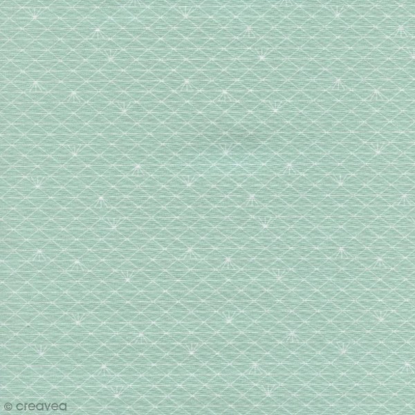 Tissu Triangle - Vert glacé - Percale de coton - Par 10 cm (sur mesure) - Photo n°1