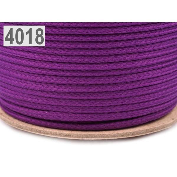 100m 4018 Violet Geber Polyester Cordon de Pes Ø4mm, de la Cire de la Chaîne, Cordon de Perles, Cord - Photo n°1
