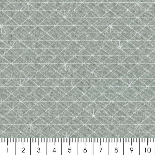 Tissu Triangle - Gris glacé - Percale de coton - Par 10 cm (sur mesure) - Photo n°2