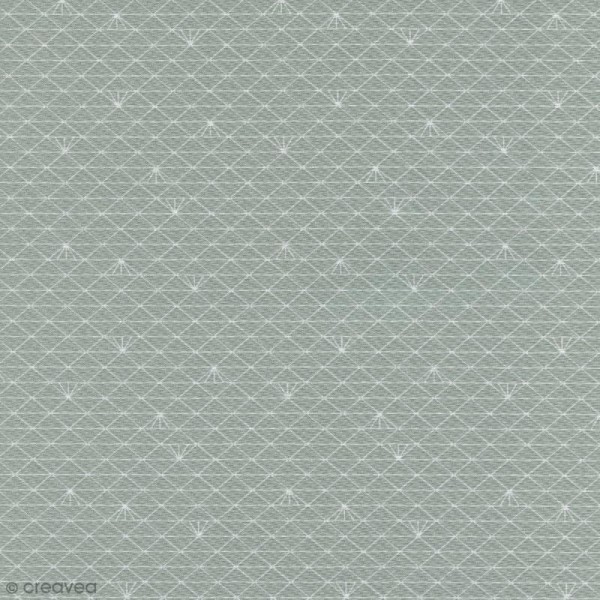 Tissu Triangle - Gris glacé - Percale de coton - Par 10 cm (sur mesure) - Photo n°1
