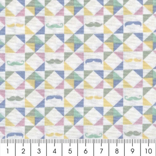 Tissu Kaléidoscope scandinave - Multicolore - Percale de coton - Par 10 cm (sur mesure) - Photo n°2