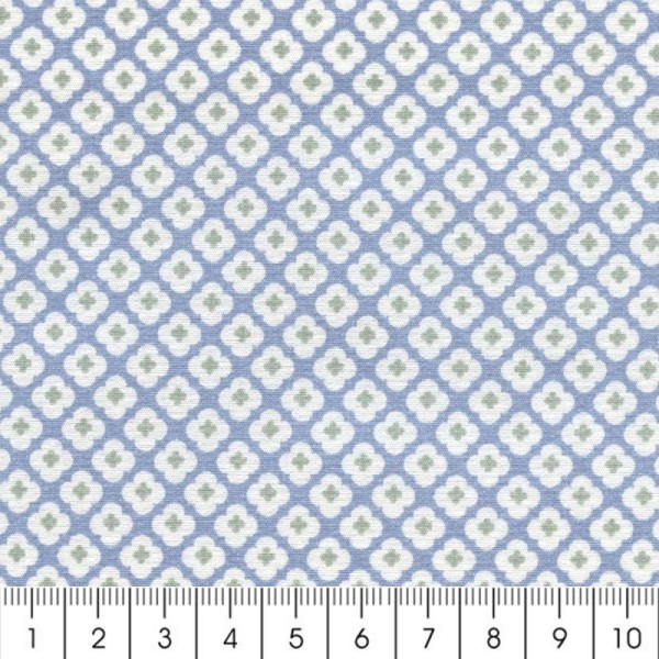 Tissu Tormentille - Bleu glacé - Coton enduit - Par 10 cm (sur mesure) - Photo n°2