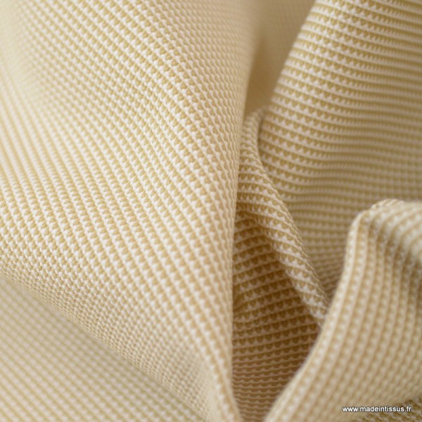 Tissu extérieur polypro fantaisie Blanc & Beige - Photo n°3
