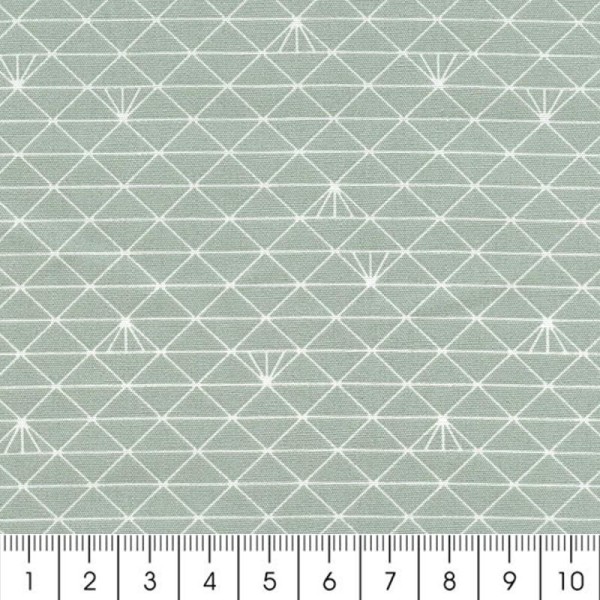 Tissu Triangle - Gris glacé - Coton enduit - Par 10 cm (sur mesure) - Photo n°2