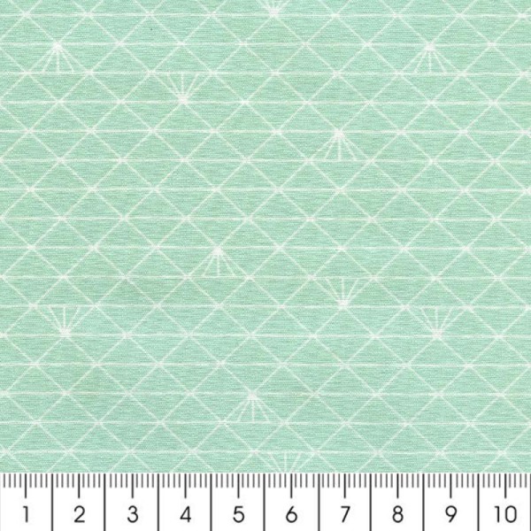 Tissu Christel G Design 96% coton - Triangle menthe glacé - Par 10 cm (sur mesure) - Photo n°2