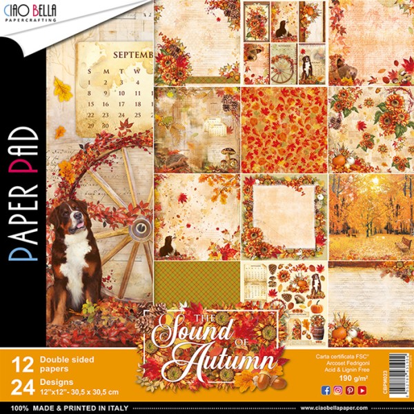 12 papiers scrapbooking 30,5 x 30,5 cm CIAO BELLA THE SOUND OF AUTUMN - Photo n°1