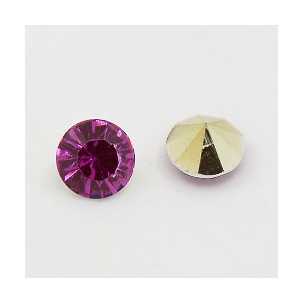 Cabochons strass forme diamant 6 mm pourpre x 100 - Photo n°2
