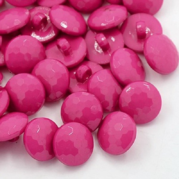 Boutons acrylique rond 15 mm fuchsia x 10 - Photo n°1