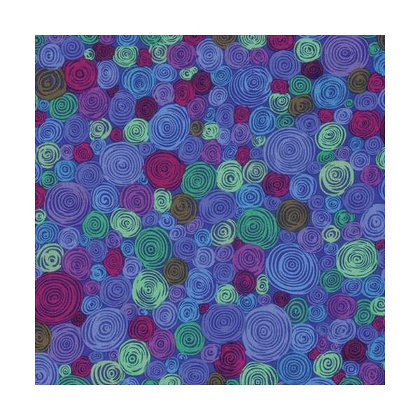 Tissu Kaffe Fassett bleu à spirales Rolled Paper GP158 Dimensions:par 10 cm - Photo n°1