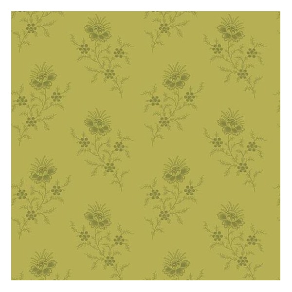 Tissu patchwork fleurs sauvages fond vert olive - Evergreen d'Edyta Sitar Dimensions:par 10 cm - Photo n°1