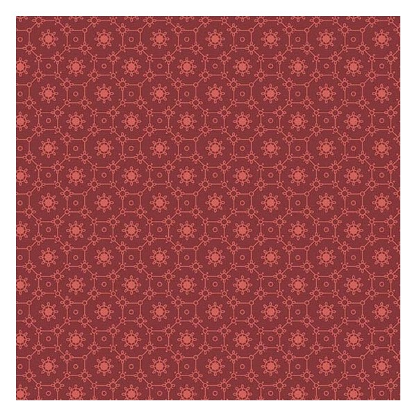Tissu patchwork mosaïque de fleurs fond bordeaux - Braveheart d'Edyta Sitar Dimensions:par 10 cm - Photo n°1