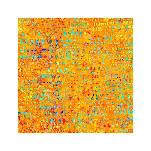 Tissu patchwork gouttes de peinture fond orange - Radiance Dimensions:par 10 cm - Photo n°1