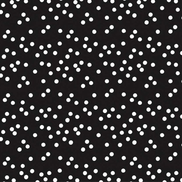 Tissu patchwork pois blancs asymétriques fond noir - Juniper Dimensions:par 10 cm - Photo n°1