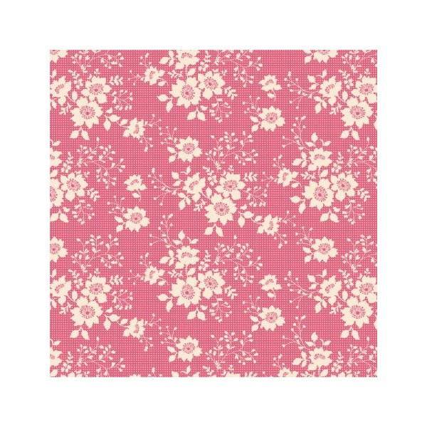 Tissu Tilda libby pink fond rose Dimensions:par 10 cm - Photo n°1