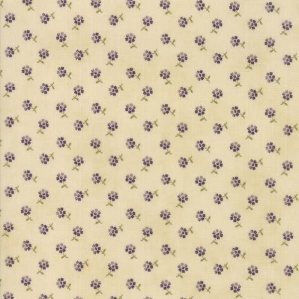 Tissu patchwork petites fleurs violettes fond écru - Sweet violet de Jan Patek Dimensions:par 10 cm - Photo n°1