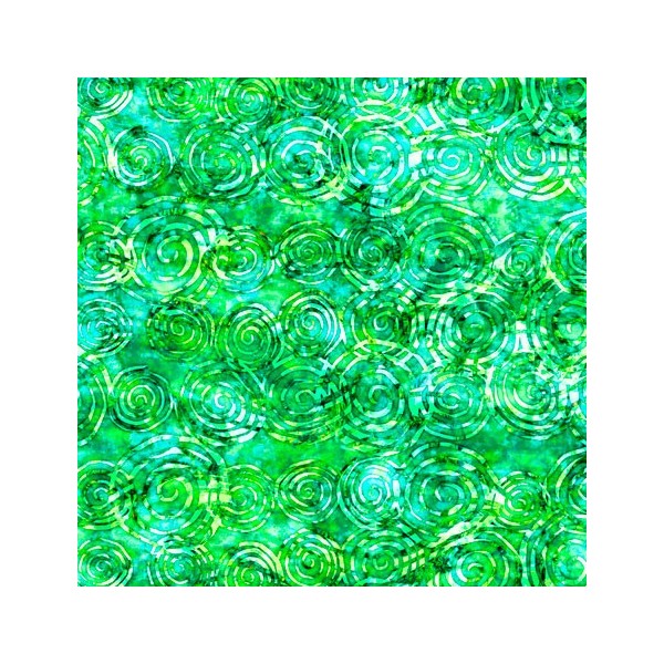 Tissu patchwork volutes vertes ton sur ton - Radiance Dimensions:par 10 cm - Photo n°1
