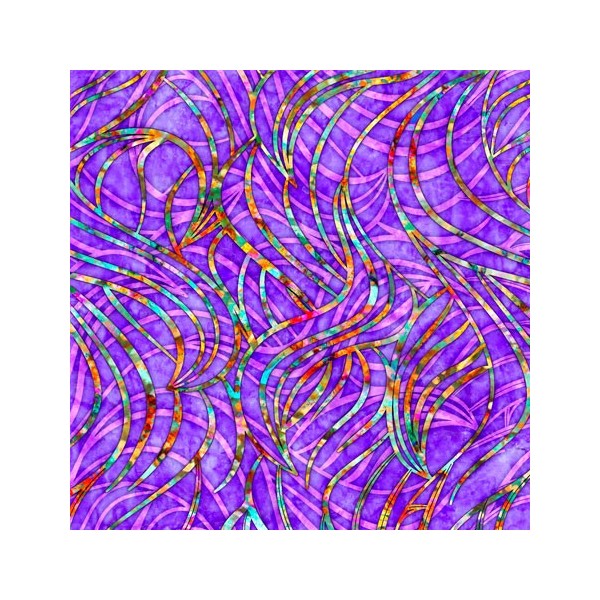 Tissu patchwork rubans multico fond violet - Radiance Dimensions:par 10 cm - Photo n°1