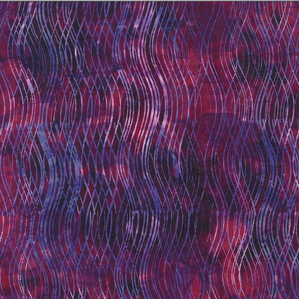 Tissu batik ondulations violine ton sur ton Dimensions:par 10 cm - Photo n°1