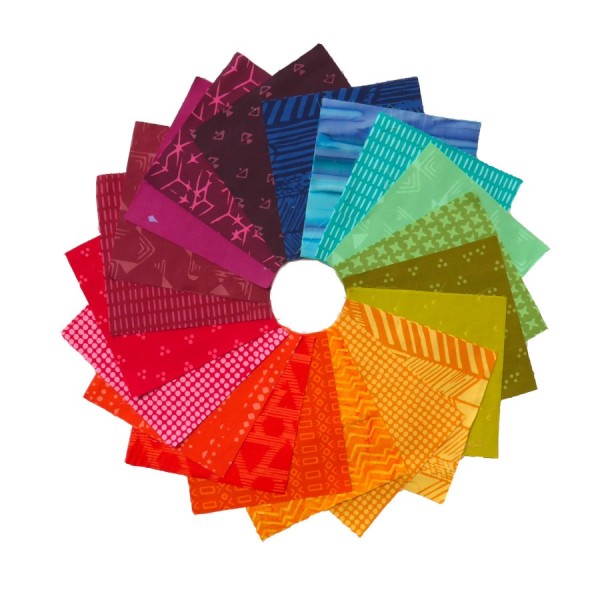 Charm pack de tissus Batiks Indah multicolores - Photo n°1