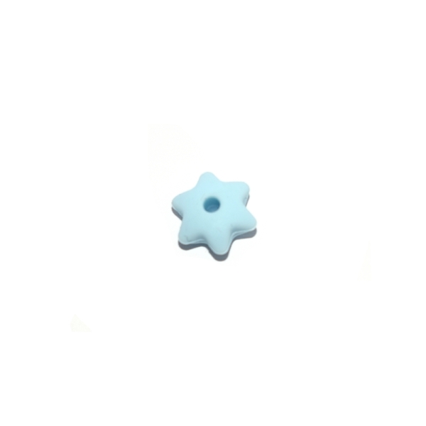 Mini perle silicone fleur 12 mm bleu clair - Photo n°1