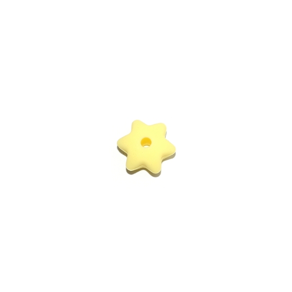 Mini perle silicone fleur 12 mm jaune clair - Photo n°1