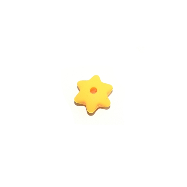 Mini perle silicone fleur 12 mm jaune - Photo n°1